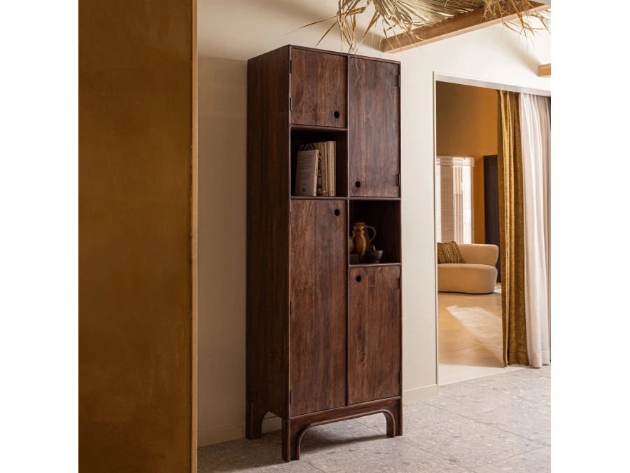 Woood Staes opbergkast - mango hout / walnoot - Afbeelding 2