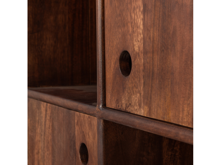 Woood Staes opbergkast - mango hout / walnoot - Afbeelding 7