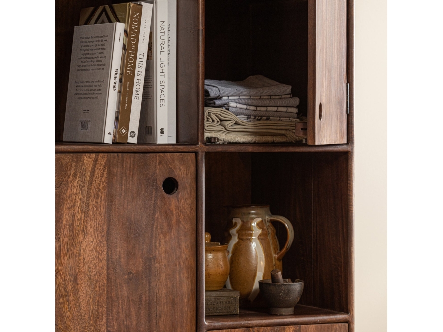 Woood Staes opbergkast - mango hout / walnoot - Afbeelding 3