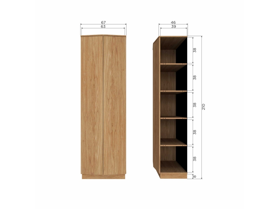 Woood Zuma hoge kast - eikenlook - Afbeelding 10