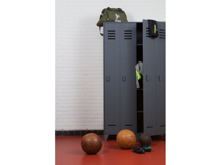 Woood Stijn 2-deurs lockerkast - steel grey - Afbeelding 2