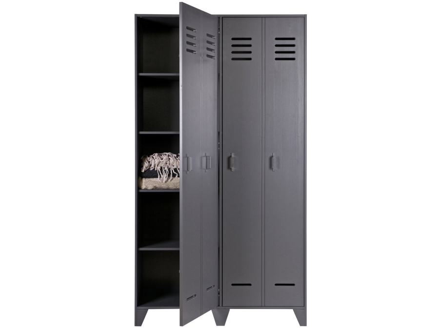 Woood Stijn 2-deurs lockerkast - steel grey - Afbeelding 5