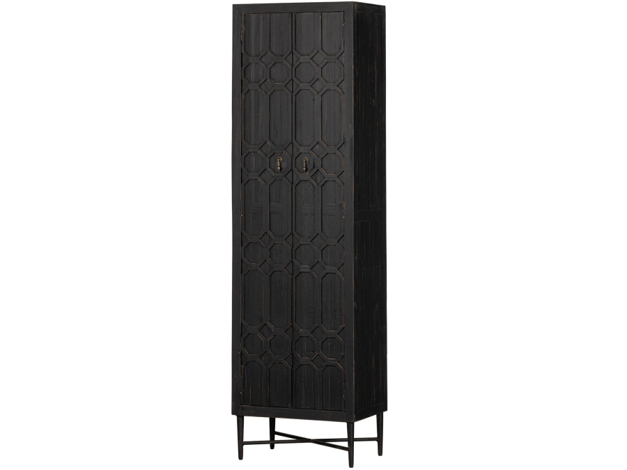 Woood bequest hoge kast - hout / zwart