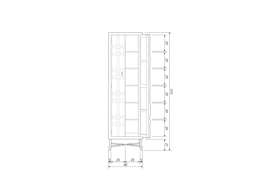 Woood bequest hoge kast - hout / zwart - Afbeelding 9