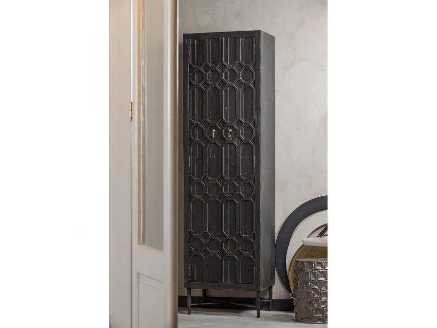 Woood bequest hoge kast - hout / zwart - Afbeelding 2