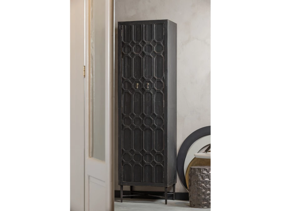 Woood bequest hoge kast - hout / zwart - Afbeelding 2