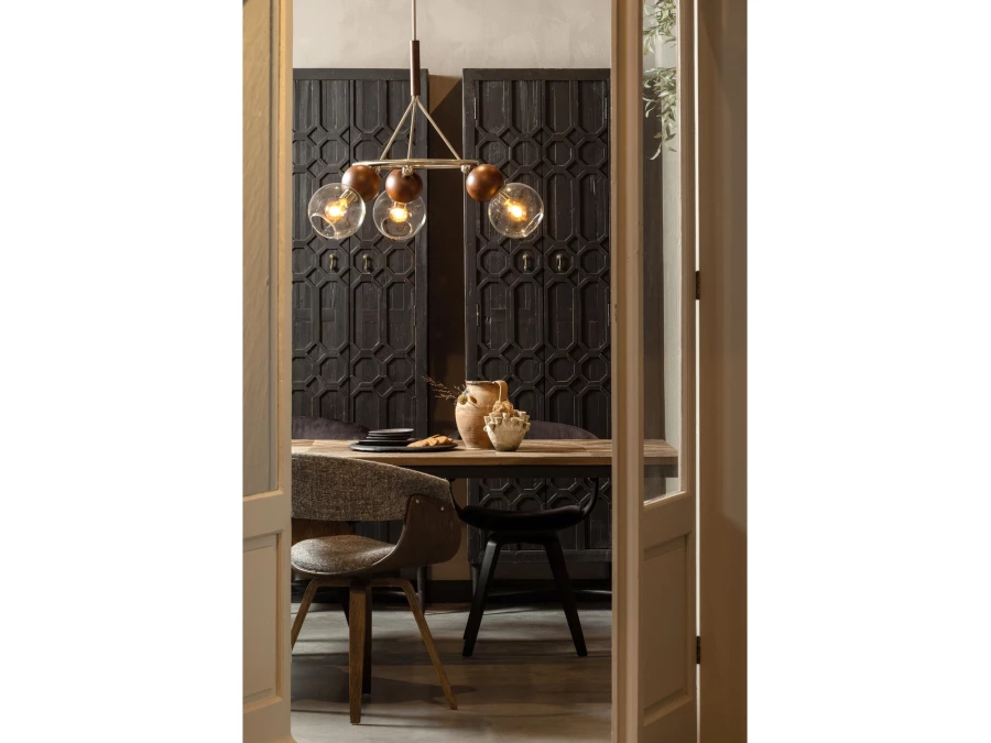 Woood bequest hoge kast - hout / zwart - Afbeelding 3