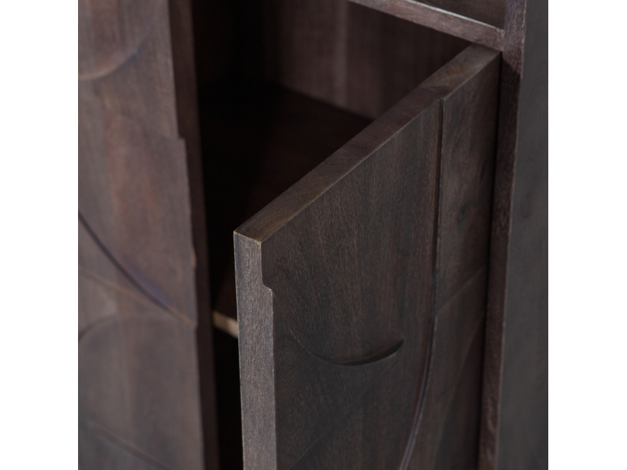 BePureHome Draw 4-deurs opbergkast met open vak - mango hout / walnoot - Afbeelding 6