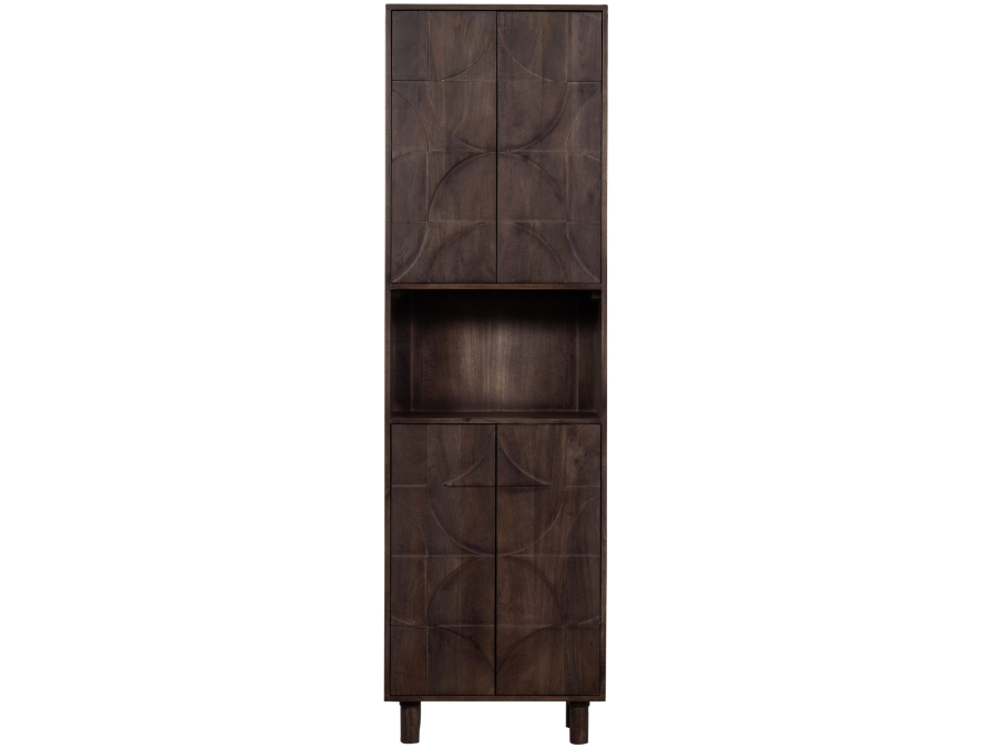 BePureHome Draw 4-deurs opbergkast met open vak - mango hout / walnoot - Afbeelding 3