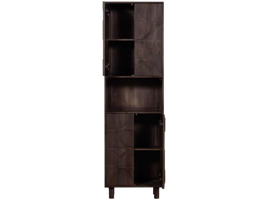 BePureHome Draw 4-deurs opbergkast met open vak - mango hout / walnoot - Afbeelding 4