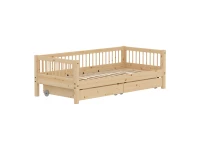 Flexa Classic bedbank met spijlen en opberglades 90x200 raw - Afbeelding 3