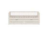Flexa Classic bedbank met spijlen, onderschuifbed en opberglades 90x200 whitewash - Afbeelding 3