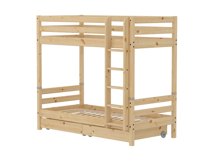 Flexa Classic RAW stapelbed met opberglades 90x200 grenen