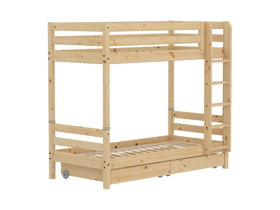 Flexa Classic RAW stapelbed met opberglades 90x200 grenen - Afbeelding 3