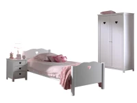 Vipack Amori bed met nachtkastje en 2-deurs kledingkast