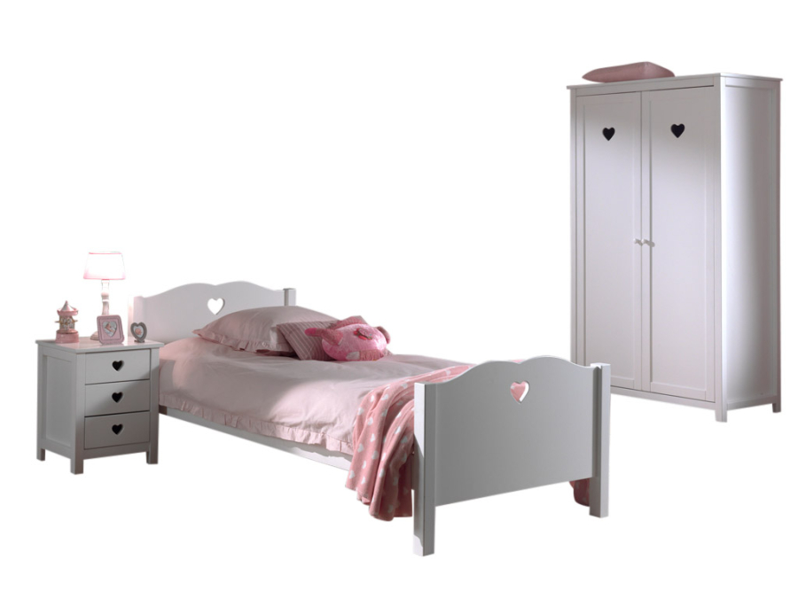 Vipack Amori bed met nachtkastje en 2-deurs kledingkast