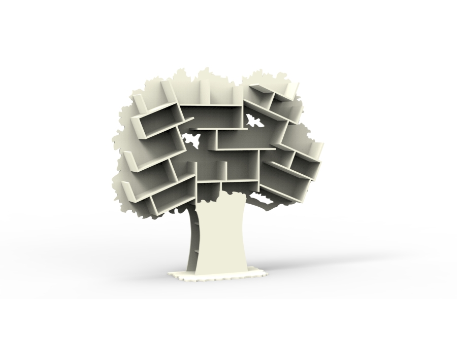Mathy by Bols Tess grote boom boekenkast - beige ivoor