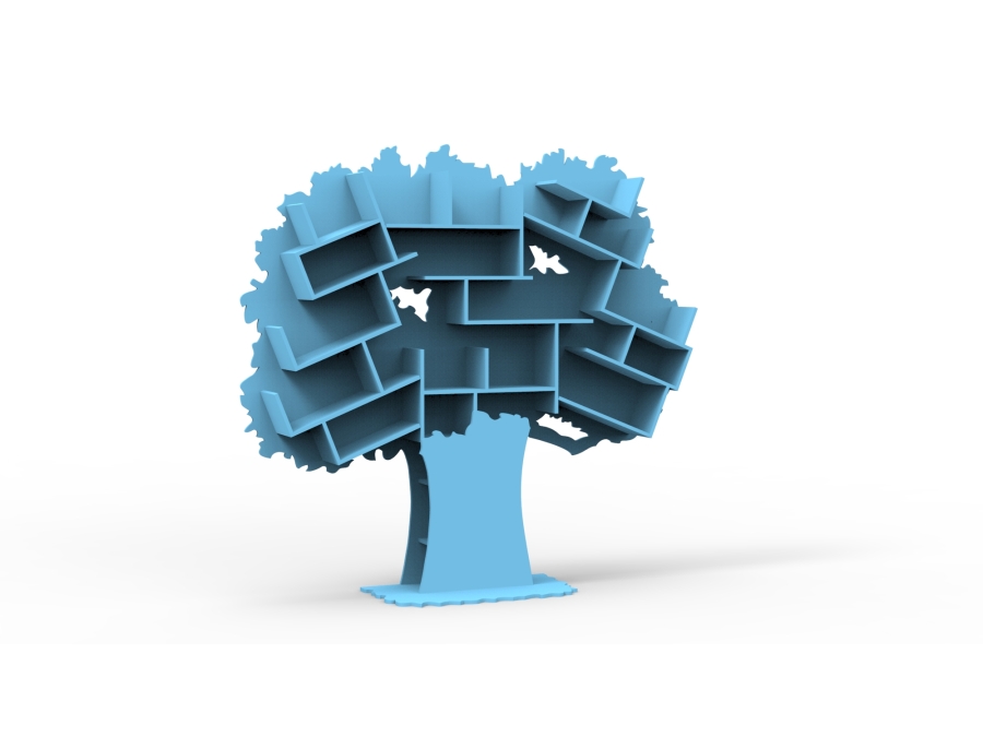 Mathy by Bols Tess grote boom boekenkast - azurblauw