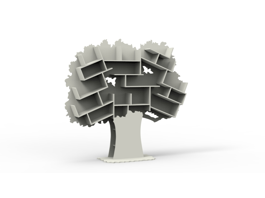 Mathy by Bols Tess grote boom boekenkast - parelgrijs