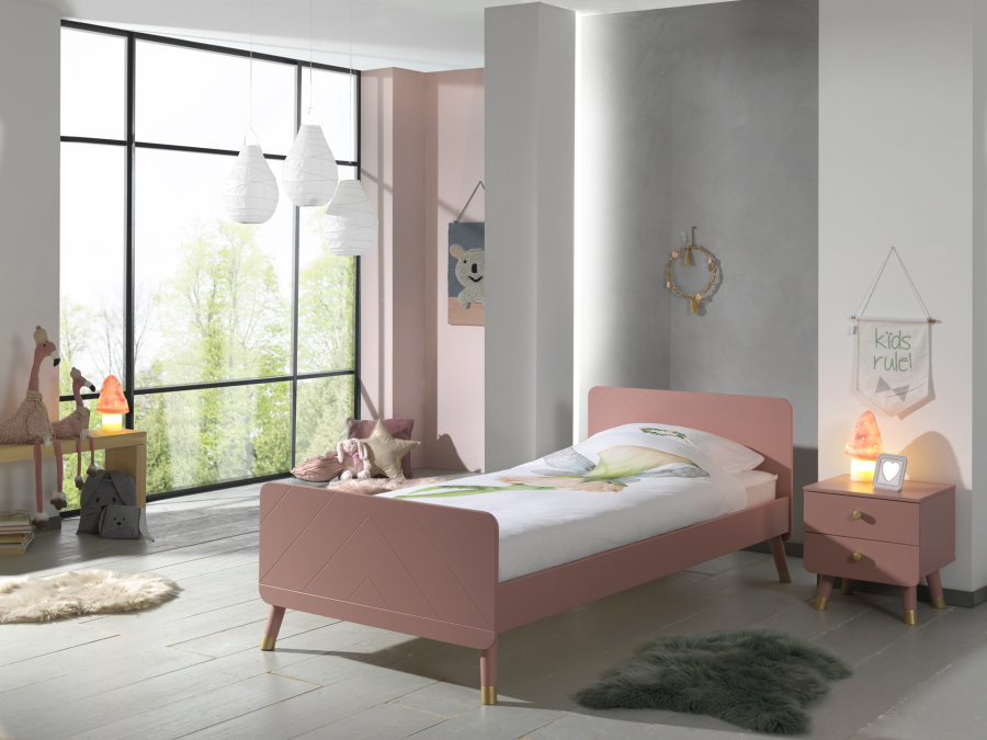 Vipack Billy bed met nachtkastje - terra pink - Afbeelding 2