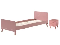 Vipack Billy bed met nachtkastje - terra pink