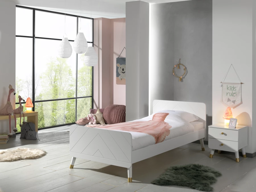 Vipack Billy bed met nachtkastje - wit - Afbeelding 2