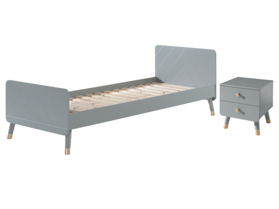 Vipack Billy bed met nachtkastje - timeless grey