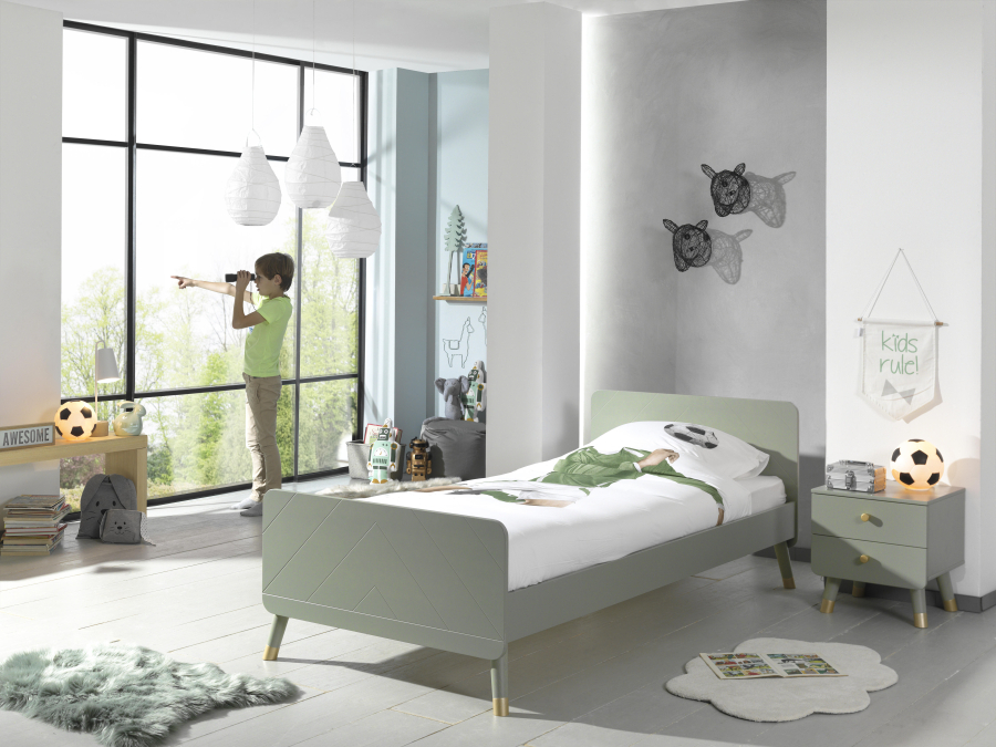 Vipack Billy bed met nachtkastje - olive green - Afbeelding 2