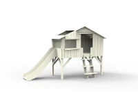 Mathy by Bols boomhut halfhoogslaper met glijbaan 90x190 - beige ivoor