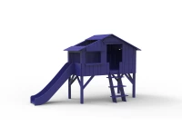 Mathy by Bols boomhut halfhoogslaper met glijbaan 90x190 - atlantisch blauw