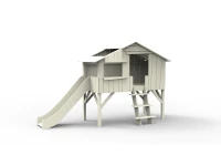 Mathy by Bols boomhut halfhoogslaper met glijbaan 90x190 - rauw
