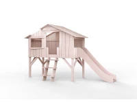 Mathy by Bols boomhut halfhoogslaper met glijbaan 90x190 - winter roze