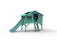 Mathy by Bols boomhut halfhoogslaper met glijbaan 90x190 - licht groen