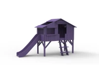 Mathy by Bols boomhut halfhoogslaper met glijbaan 90x190 - cuberdon violet