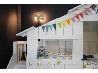 Mathy by Bols boomhut halfhoogslaper met platform en glijbaan 90x190 - jungle groen - Afbeelding 2