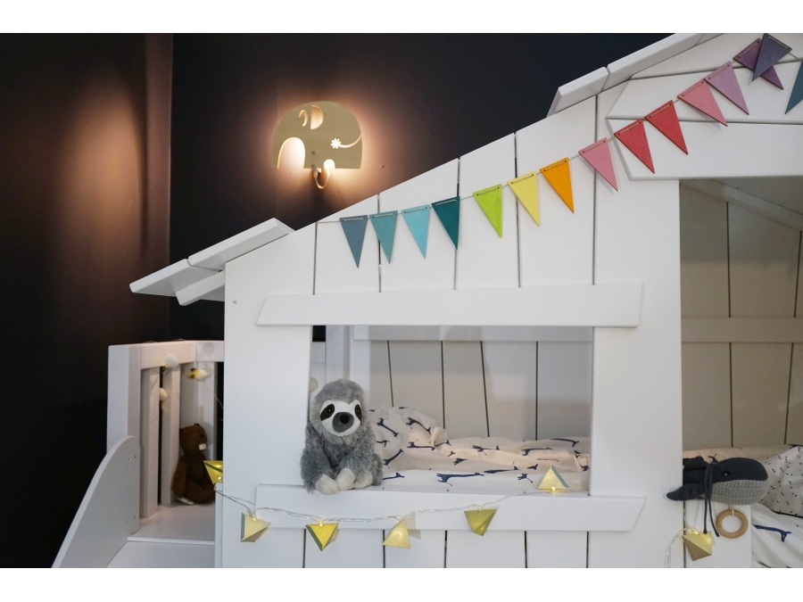 Mathy by Bols boomhut halfhoogslaper met platform en glijbaan 90x190 - donker grijs - Afbeelding 2