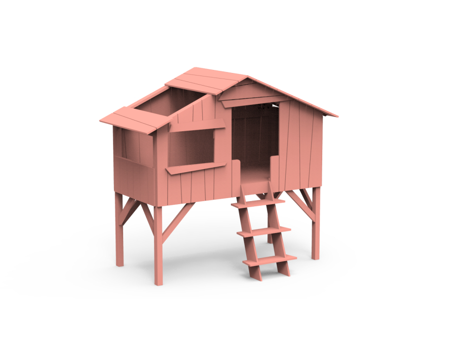 Mathy by Bols boomhut halfhoogslaper 90x190 - koraal