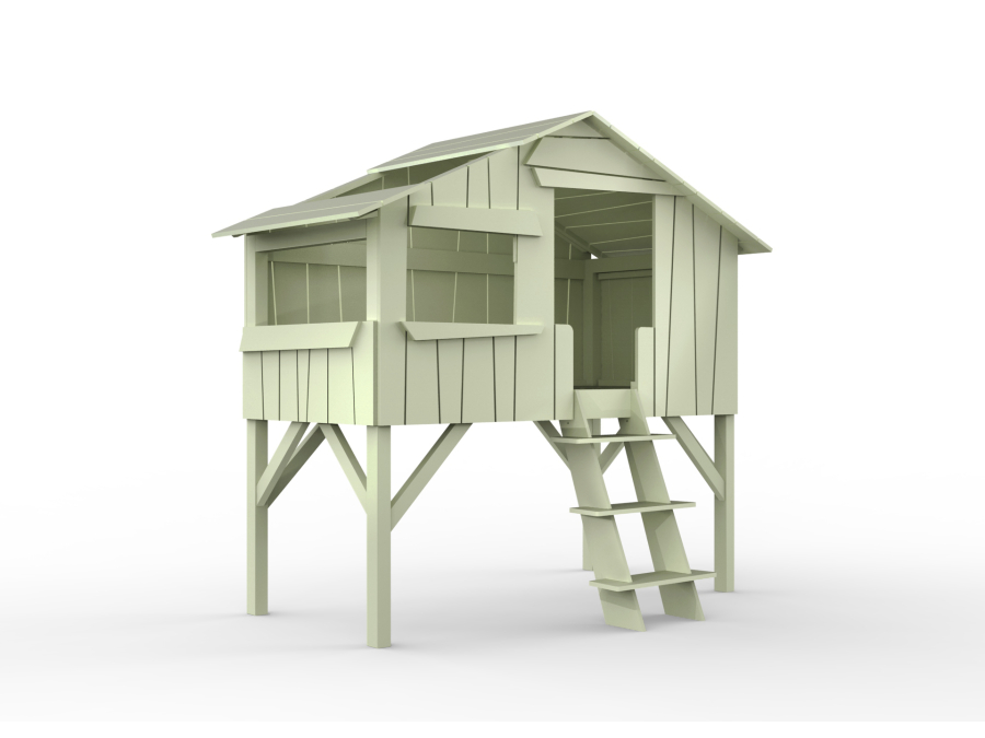 Mathy by Bols boomhut halfhoogslaper 90x190 - moos grijs