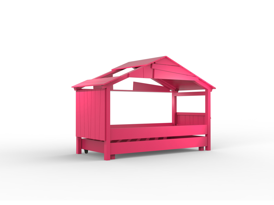 Mathy by Bols Star boomhut bed met bedlade 90x200 - zomer roze