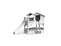 Mathy by Bols boomhut stapelbed met glijbaan 90x190 - wit