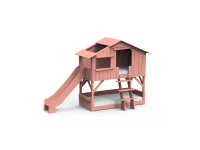 Mathy by Bols boomhut stapelbed met glijbaan 90x190 - koraal