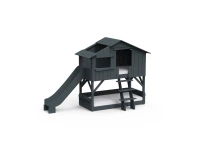 Mathy by Bols boomhut stapelbed met glijbaan 90x190 - basalt grijs