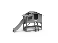 Mathy by Bols boomhut stapelbed met glijbaan 90x190 - cement grijs