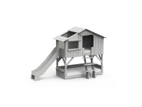 Mathy by Bols boomhut stapelbed met glijbaan 90x190 - parelgrijs