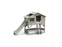 Mathy by Bols boomhut stapelbed met glijbaan 90x190 - moos grijs