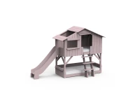 Mathy by Bols boomhut stapelbed met glijbaan 90x190 - winter roze