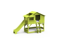 Mathy by Bols boomhut stapelbed met glijbaan 90x190 - appel groen