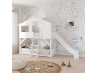 Mathy by Bols boomhut stapelbed met glijbaan 90x190 - cuberdon violet - Afbeelding 3