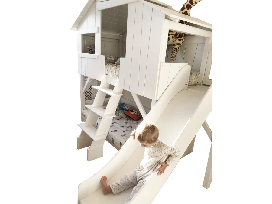 Mathy by Bols boomhut stapelbed met platform en glijbaan 90x190 - donker grijs - Afbeelding 5