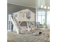 Mathy by Bols boomhut stapelbed met platform en glijbaan 90x190 - donker grijs - Afbeelding 7